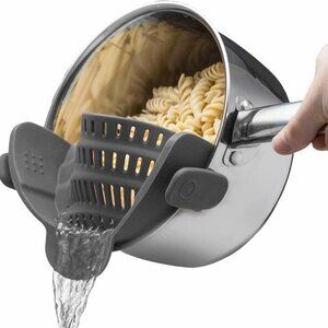 Kitchen Gizmo Snap N' Strain - Silicone Pasta Strainer Clip-On for Pots and Pans